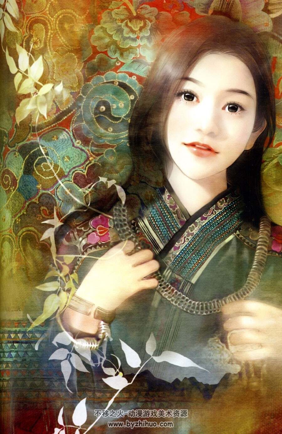 白银似雪 东方画姬德珍西南少数民族少女唯美插画作品画集