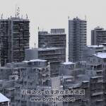 美术场景3d maya max c4d科幻建筑模型香港赛博朋克obj fbx