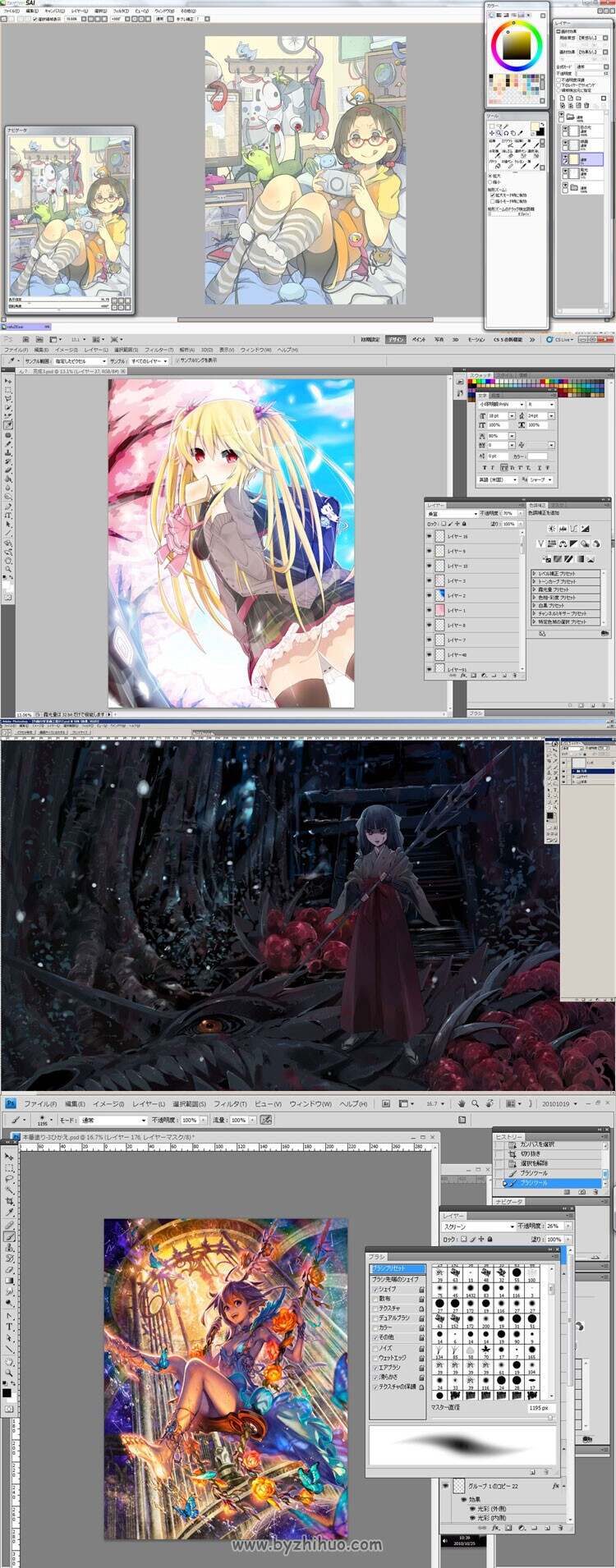 日式CG插图 绘制步骤+PSD