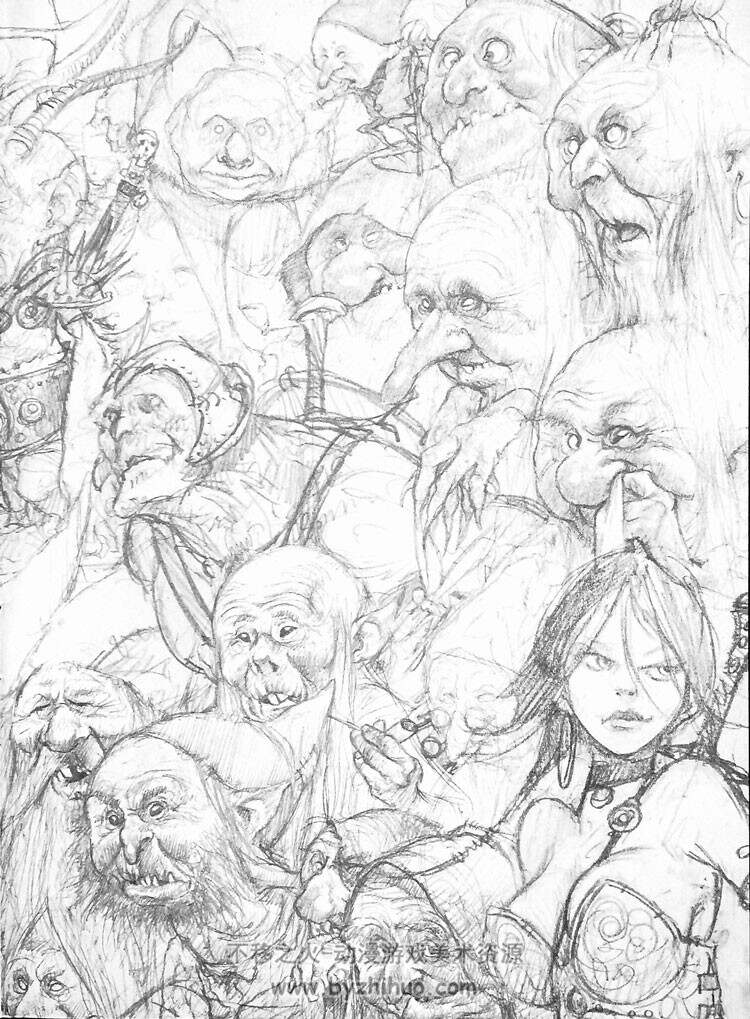 《精灵史诗速写薄》Jean-Baptiste Monge 精品线稿集 2