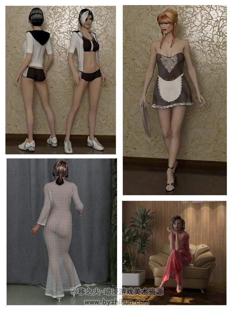 国外顶级38个女性Sexy Lady 3D角色模型