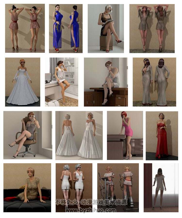 国外顶级38个女性Sexy Lady 3D角色模型