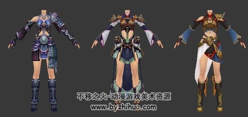诛仙鬼王宗女1到100级女性套装模型