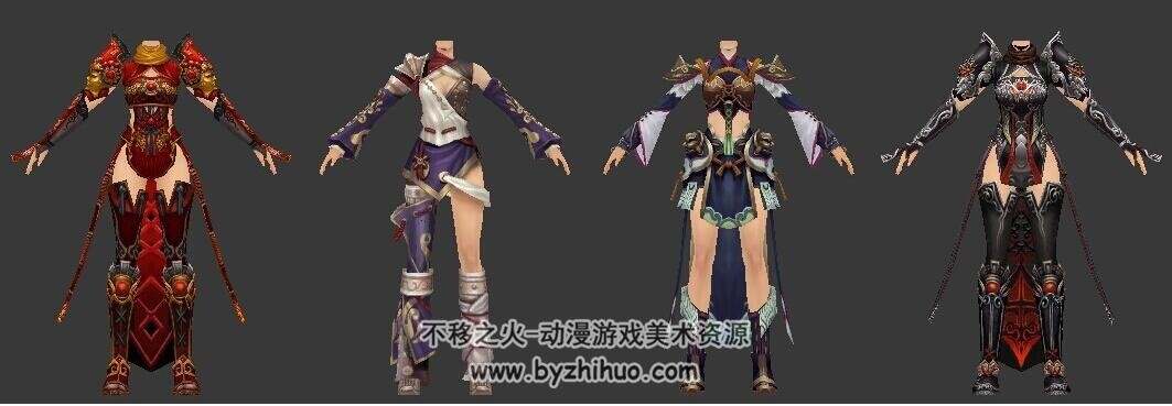 诛仙鬼王宗女1到100级女性套装模型