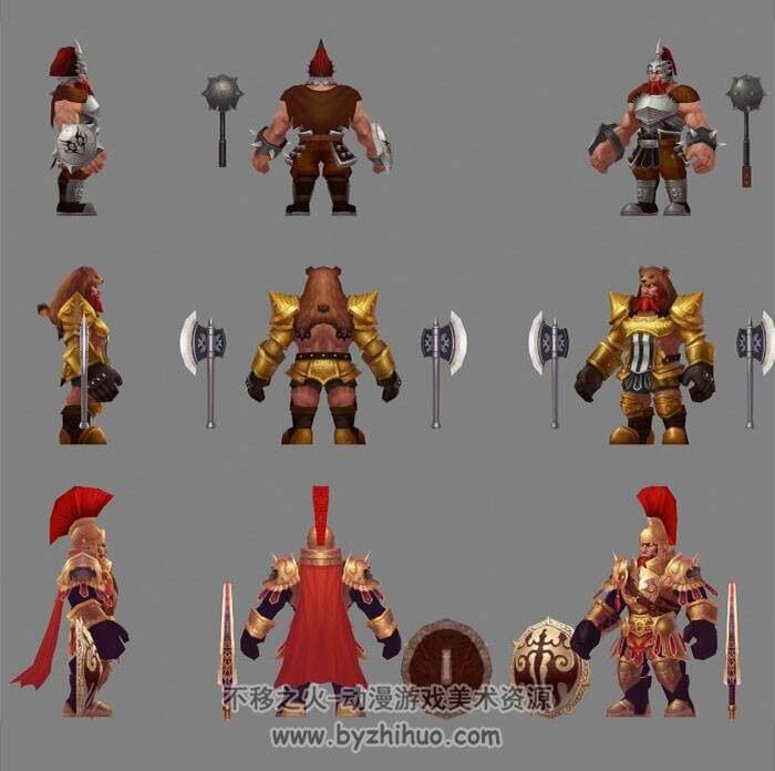 角斗士模型 带升级版本 初级斗士 精英级斗士 5套模型