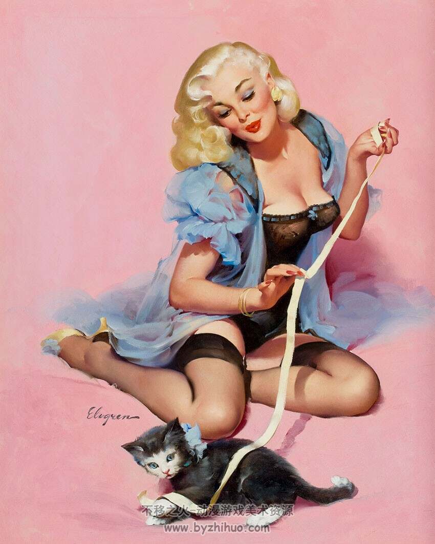 俏丽女郎 招贴画合集 插画大师吉尔·艾尔夫格兰（Gil Elvgren）