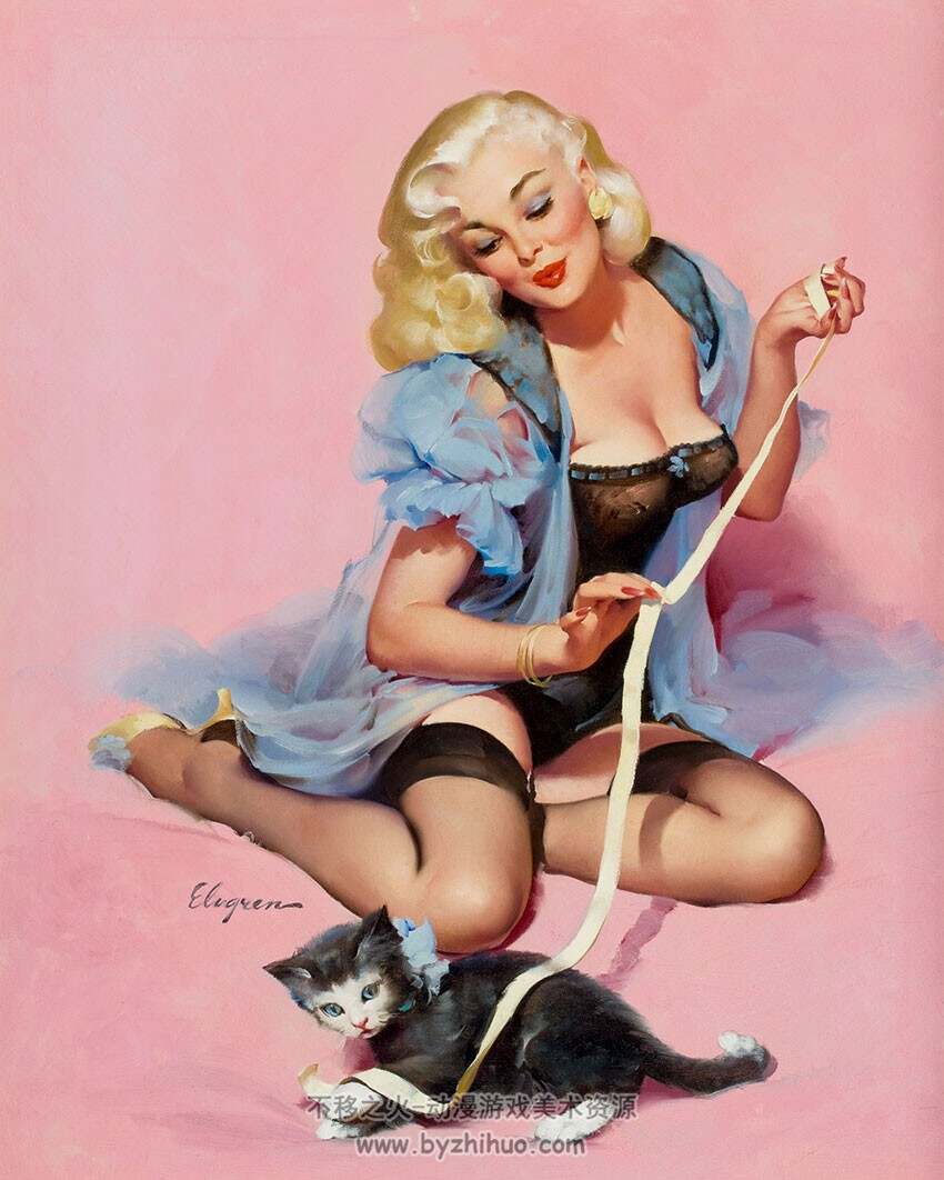 俏丽女郎 招贴画合集 插画大师吉尔·艾尔夫格兰（Gil Elvgren）