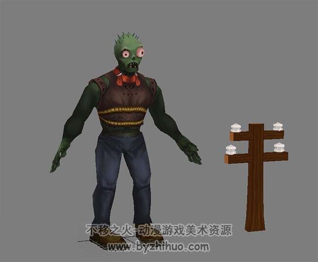 【植物大战僵尸】僵尸/植物模型 部分带绑定动作
