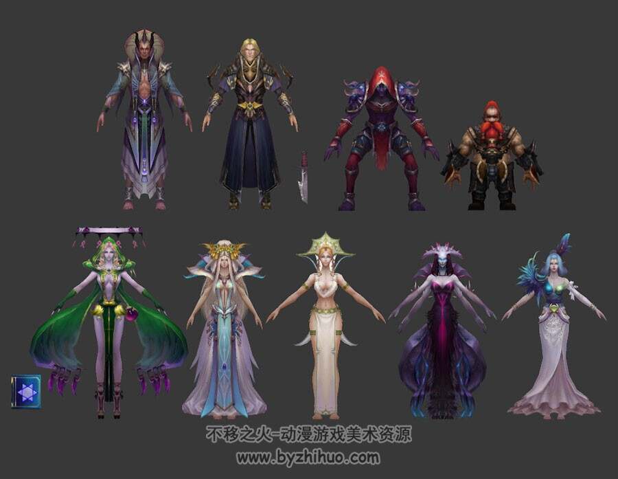 9个精美手绘模型 神魔NPC