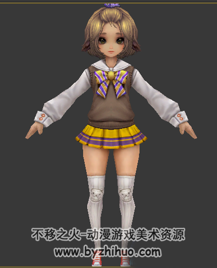36个日韩风格游戏主角模型 萝莉御姐帅哥人物3D模型