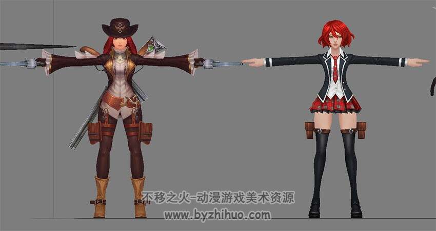 【凯旋之刃】7个角色模型 女性套装模型