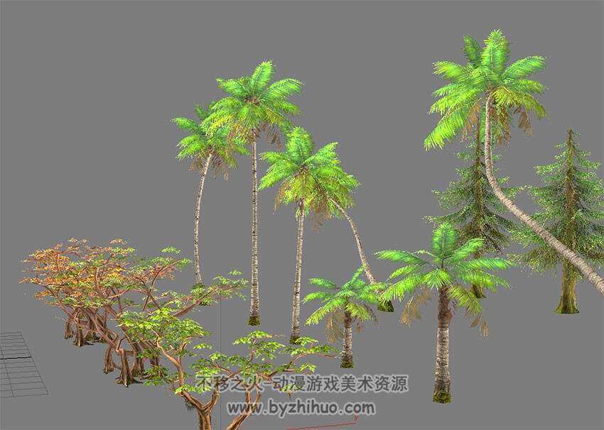 低模树木植物模型 max合集 椰子树