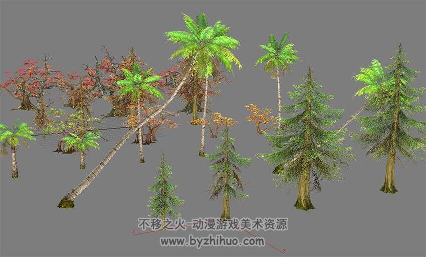 低模树木植物模型 max合集 椰子树