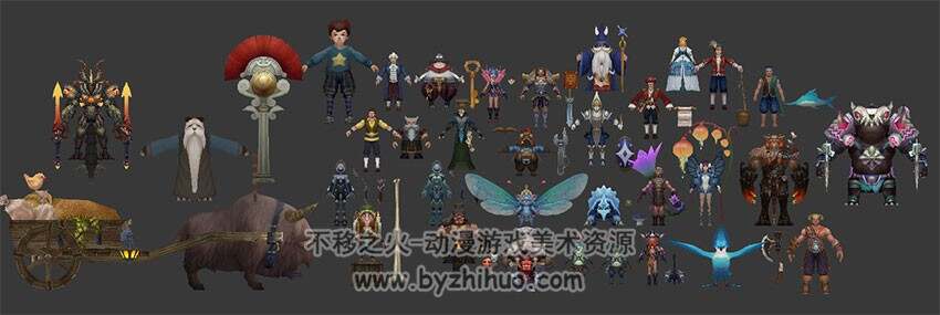 35个魔幻风格游戏NPC模型