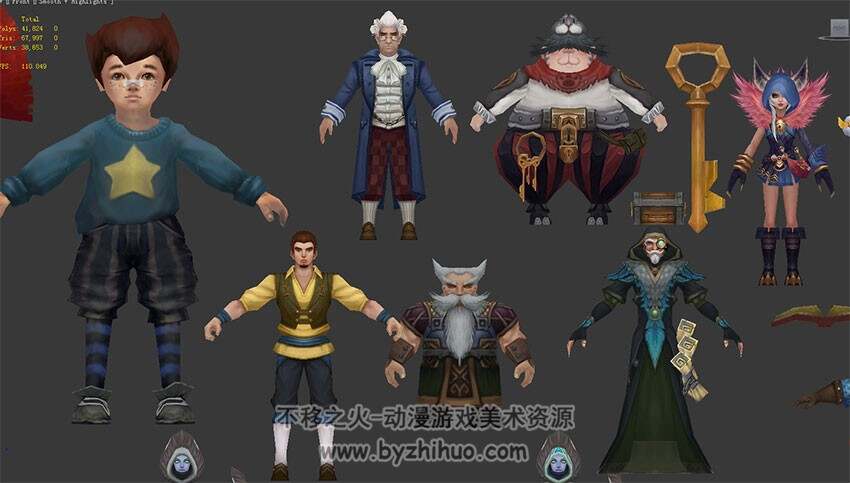 35个魔幻风格游戏NPC模型