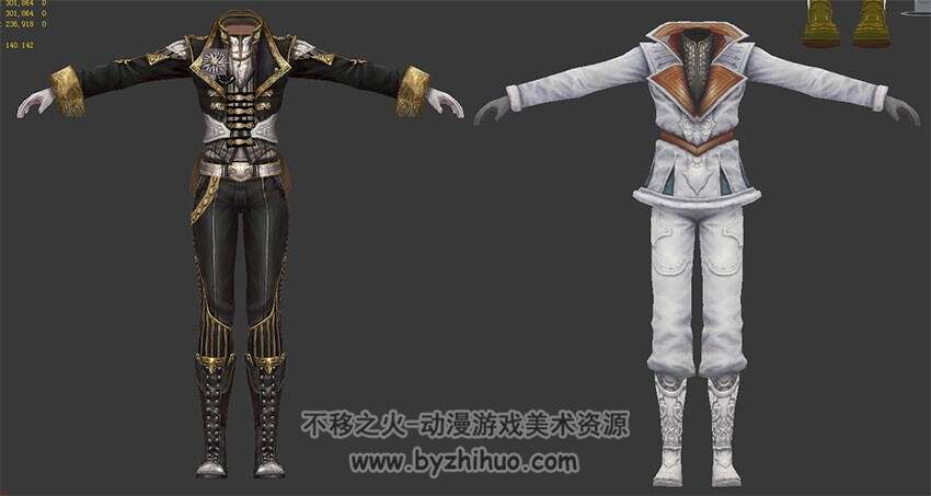 卓越之剑男女主角套装时装模型 3Dmax合集