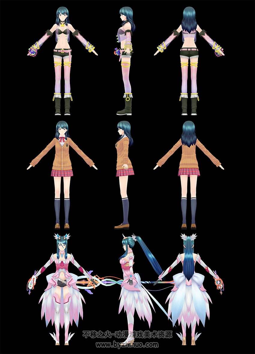 【幻影异闻录FE】二次元风格 女主角 换装 模型