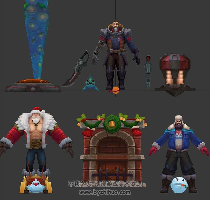【英雄联盟】LOL2017年时装 情人节/冰雪节/春节 英雄皮肤模型