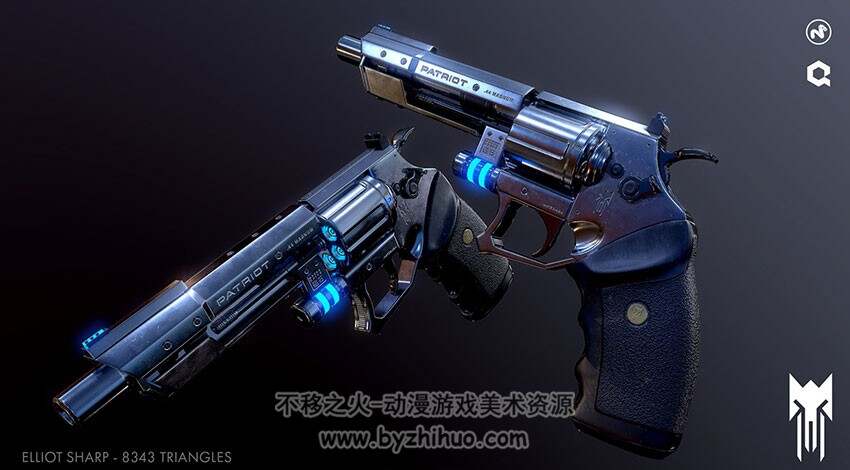 ElliotSharp SciFi Revolver Practice Kit 科幻游戏 左轮手枪模型