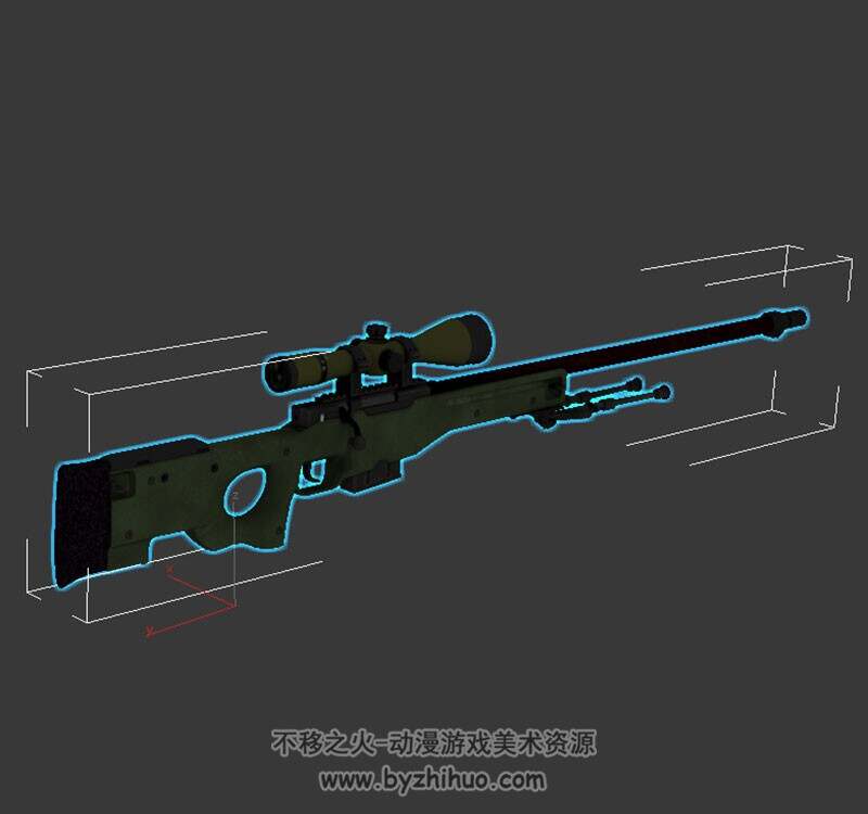 awp 高精度狙击步枪 游戏3D模型