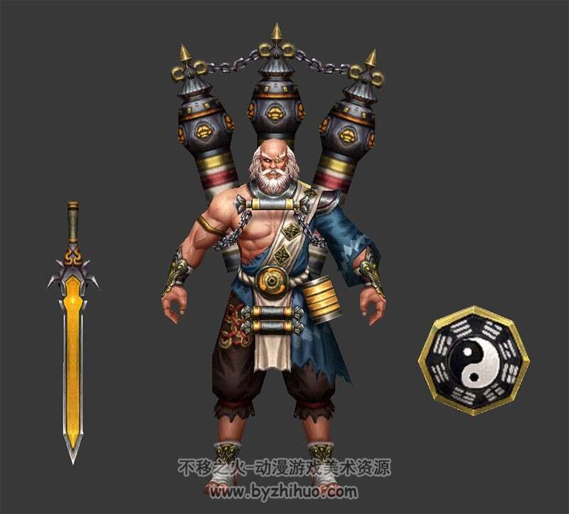 22个武侠风格角色模型 带动作
