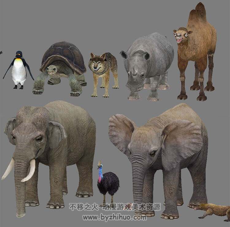 【ZOO动物园】全套共70个动物 模型+贴图