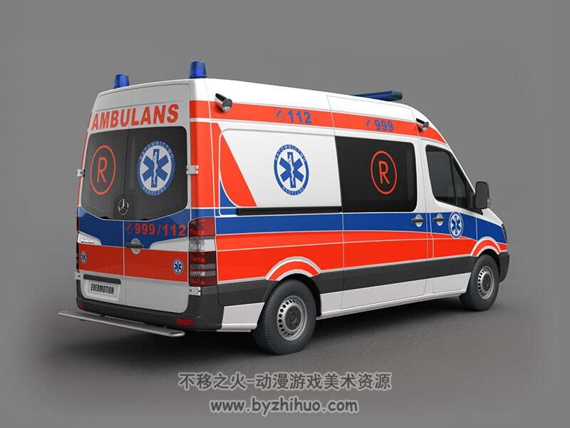3Dmax车辆合集 救护车 警车 消防车等13辆