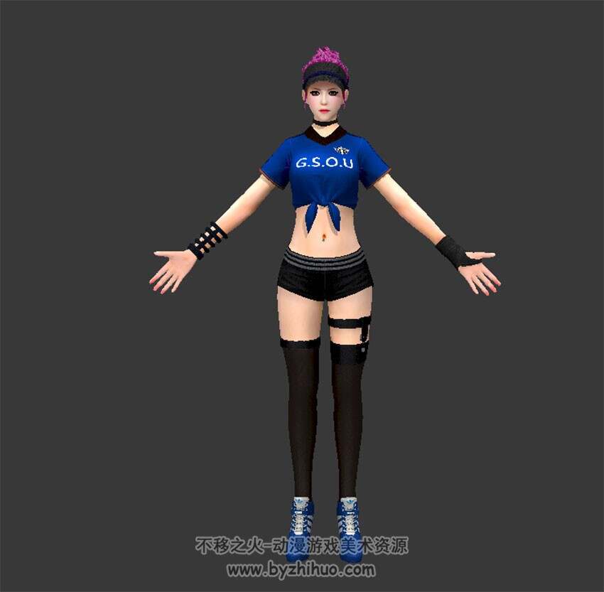 8个女性角色模型 足球宝贝