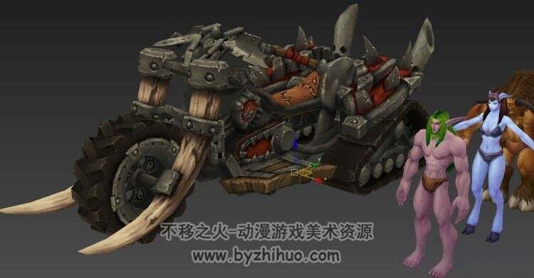 魔兽世界全新全种族3Dmax素体模型 附赠摩托车一枚