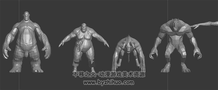 各种游戏裸模合集 人物+动物+怪物模型
