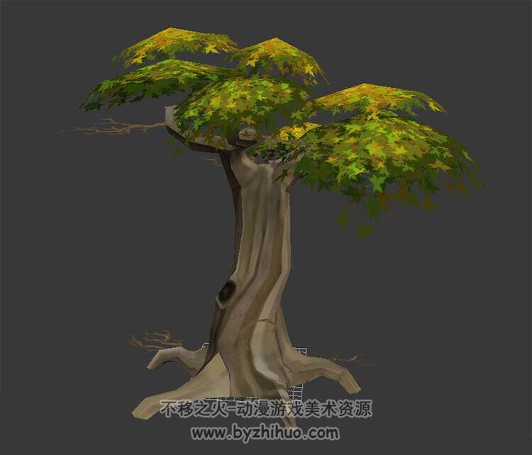3种状态tree树3D模型 树根/树干