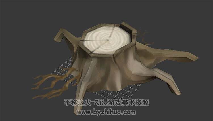 3种状态tree树3D模型 树根/树干