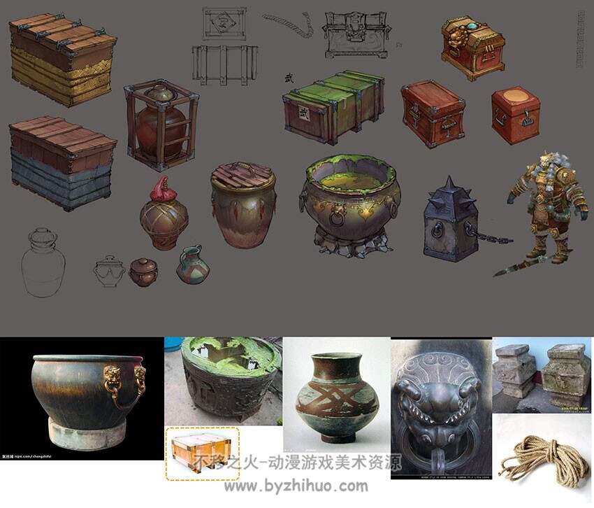 【斩魂】横版地图资源 场景原画+道具 含PSD