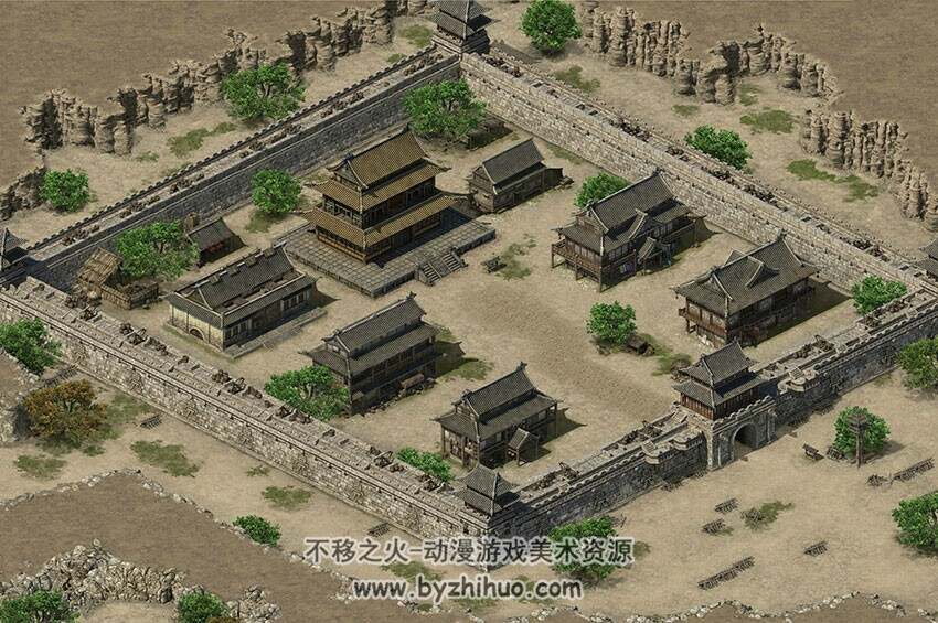 【传奇霸业】2.5D写实游戏地图  传奇主城副本场景素材 141P