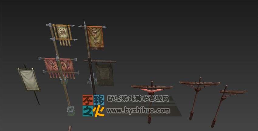 古代集市摊位物件 MAX模型合集