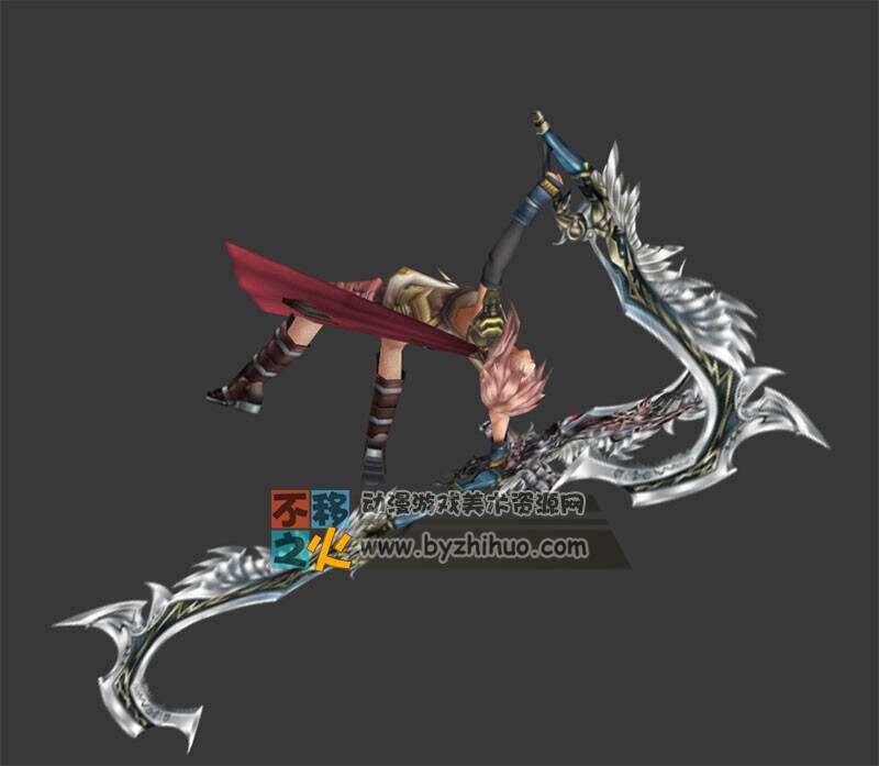 最终幻想 lighting 雷霆 max源文件 全套动作 游戏角色模型