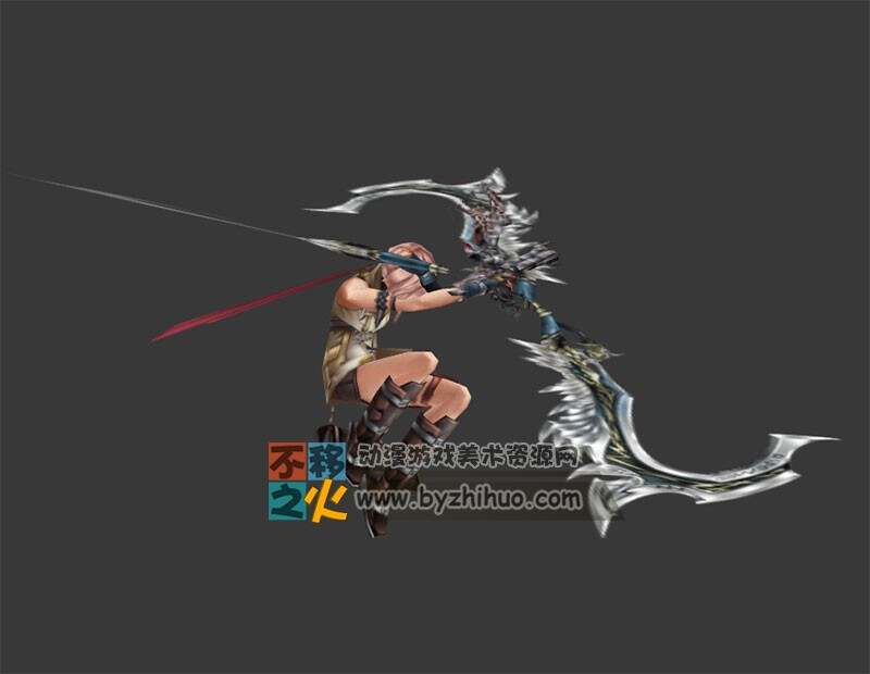 最终幻想 lighting 雷霆 max源文件 全套动作 游戏角色模型