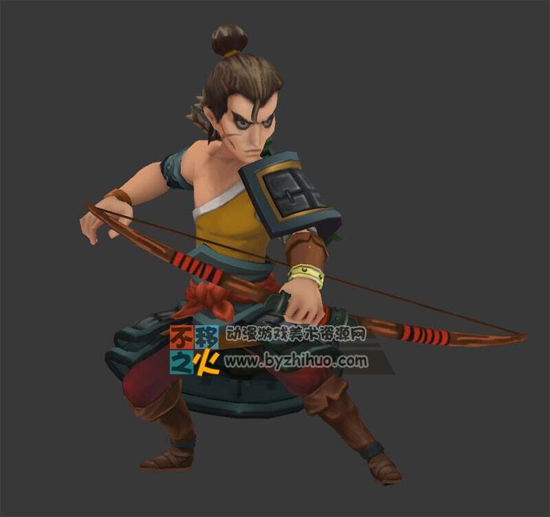 Q版弓箭手 带动作游戏模型