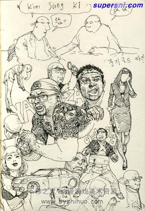 韩国天才金政基2007-2011速写手稿 手绘插画素材