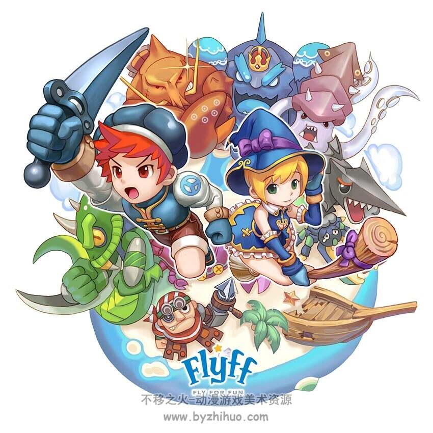 【Flyff 飞飞】日式角色立绘 游戏原画设定资料 522P