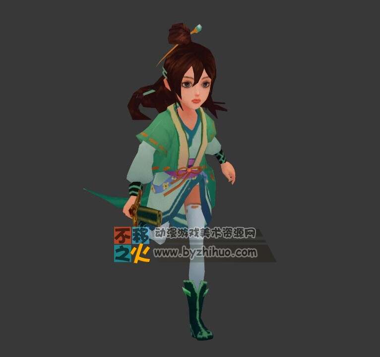 步秋雨 Q版古代女角色 带动作游戏模型