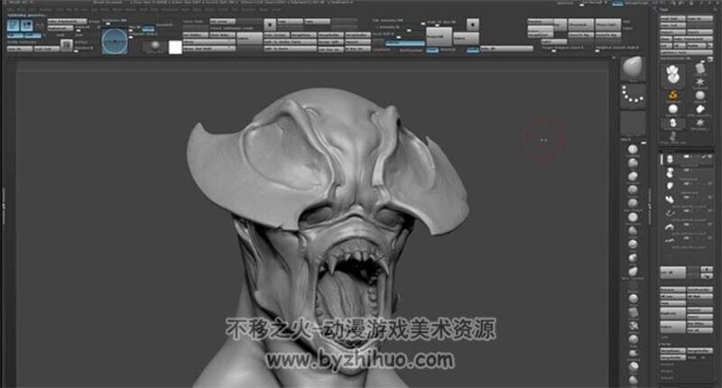 Gumroad Axehead Demon Tutorial ZBrush超级恶魔雕刻艺术训练视频教程