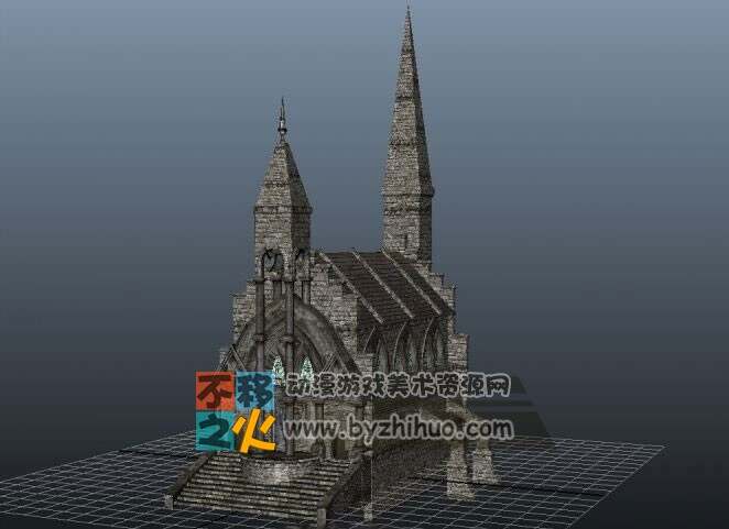 教堂模型 带室内 maya模型