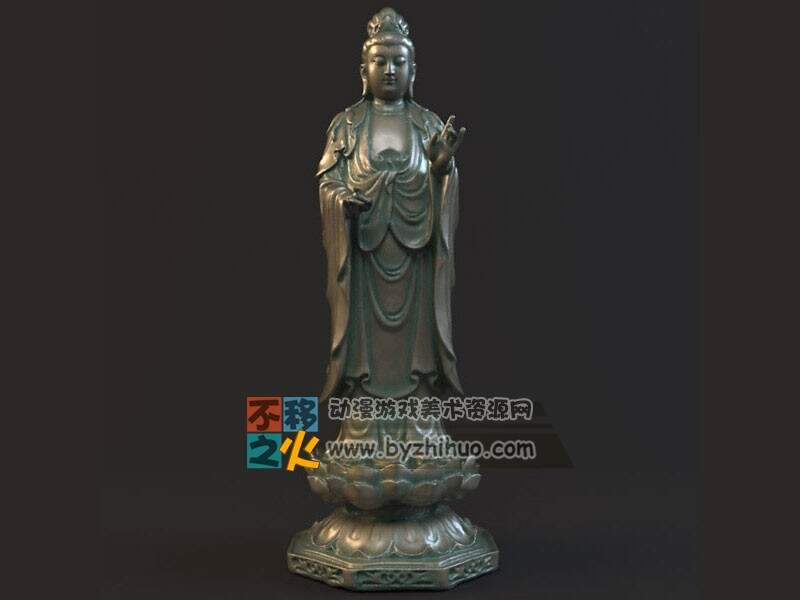 高品质菩萨 观音 弥勒佛 雕塑3D模型 高模14个