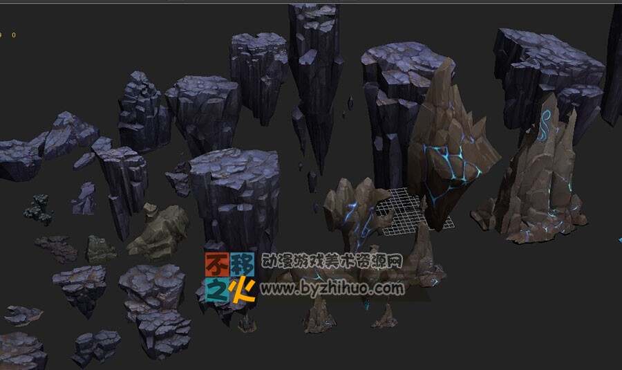 矿洞石头 3D模型合集