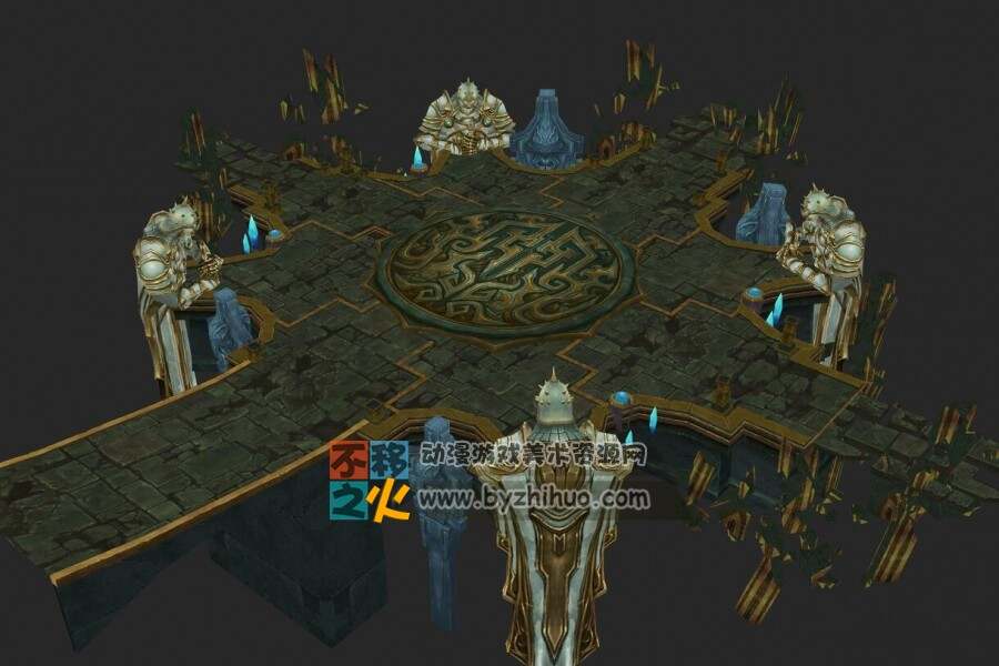 暗黑魔幻风场景一张 手游场景模型