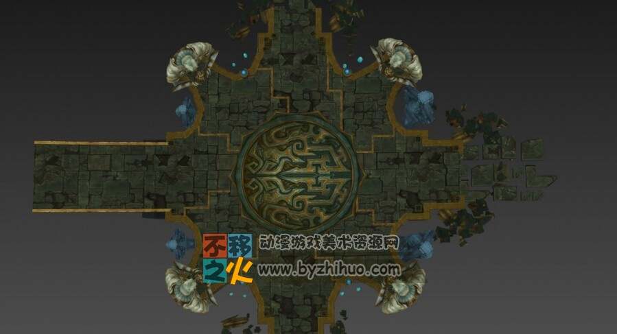 暗黑魔幻风场景一张 手游场景模型