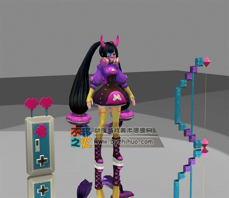 悦动哒人 萌妹子塔塔 3d模型