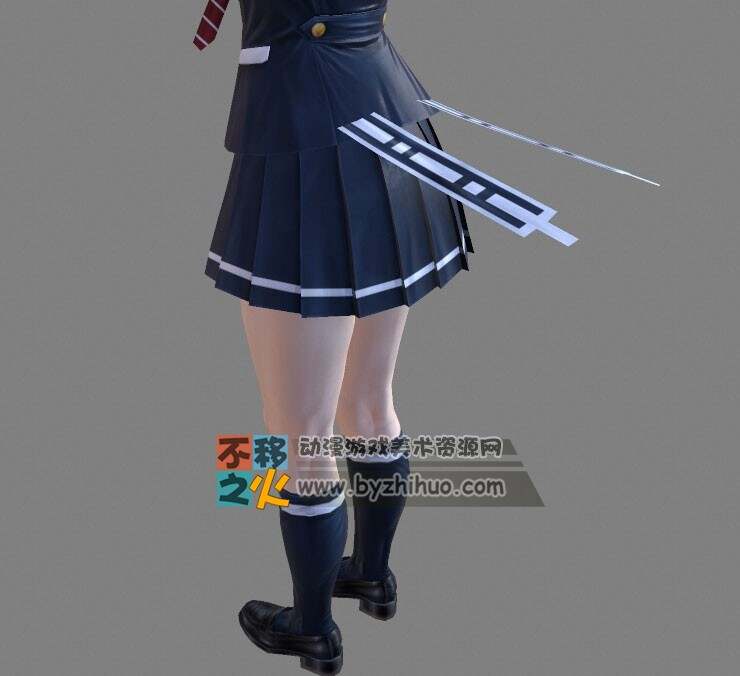 巫剑神威控 美女高中生 suzuka+misa 次世代3D模型