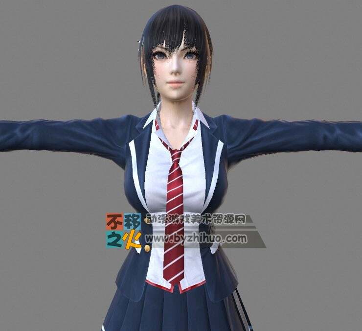 巫剑神威控 美女高中生 suzuka+misa 次世代3D模型